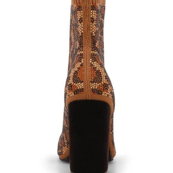 MIA Brown Marlena Leopard Spot Knit Boot 6.5 NWT - Picture 2 of 8